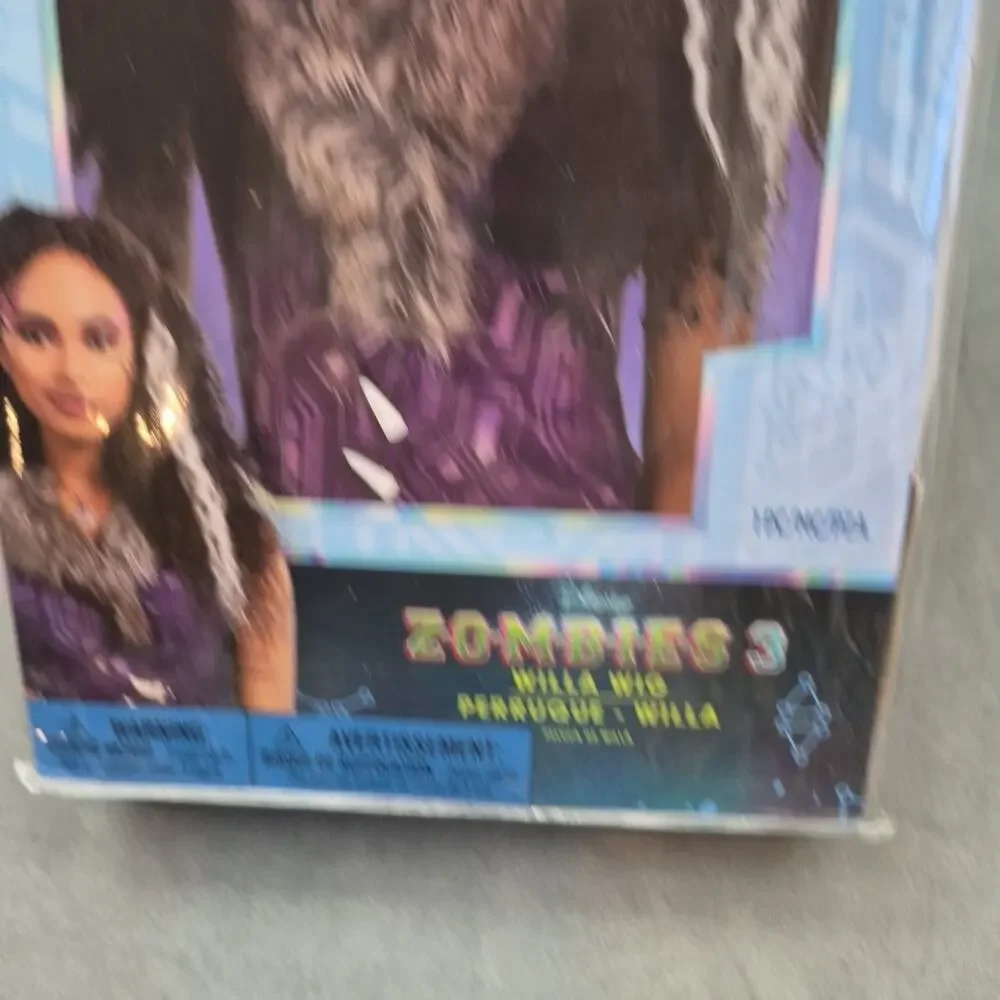 Disney Zombies 3 Willa Costume Wig Cosplay Girls Child Black Hair / New - Picture 2 of 5